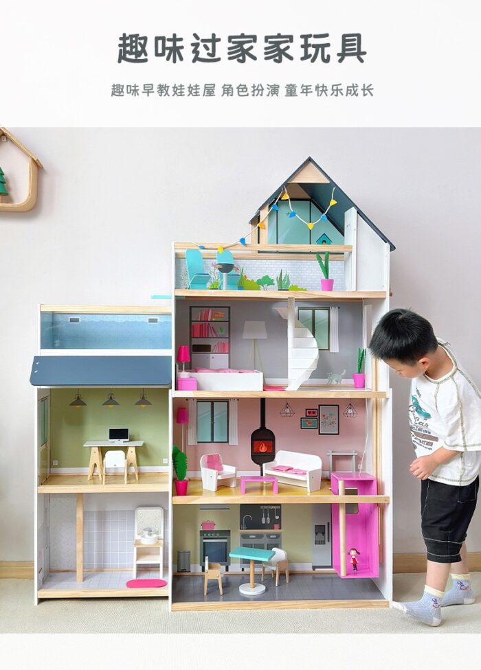 Wooden Doll House - Modern Four Story - Image 6