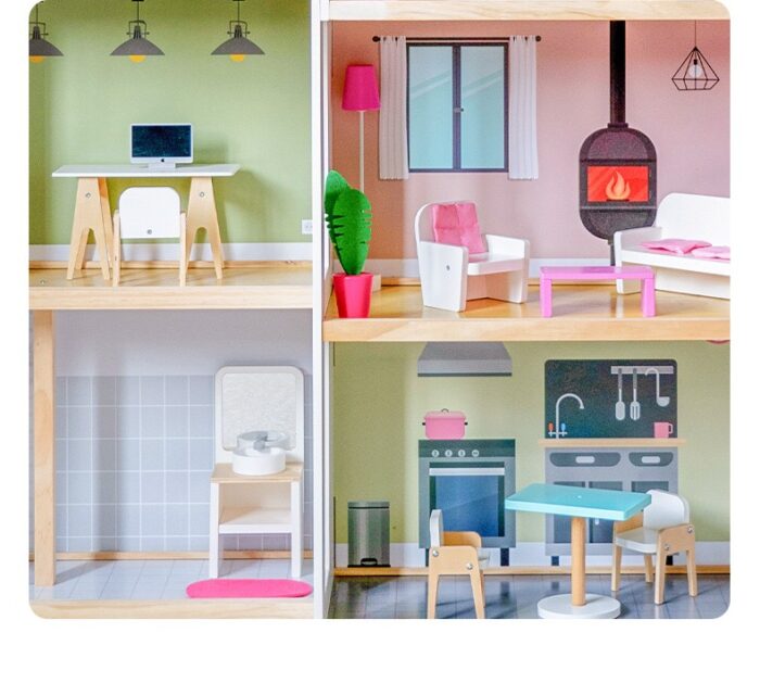 Wooden Doll House - Modern Four Story - Image 10