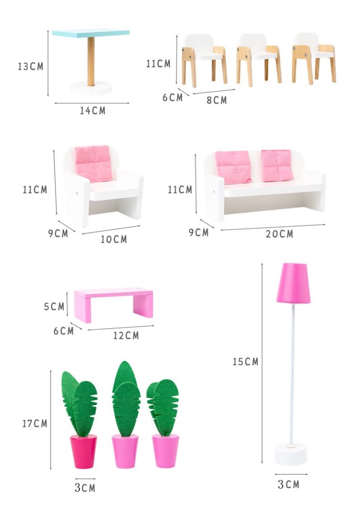 Wooden Doll House - Modern Four Story - Image 14