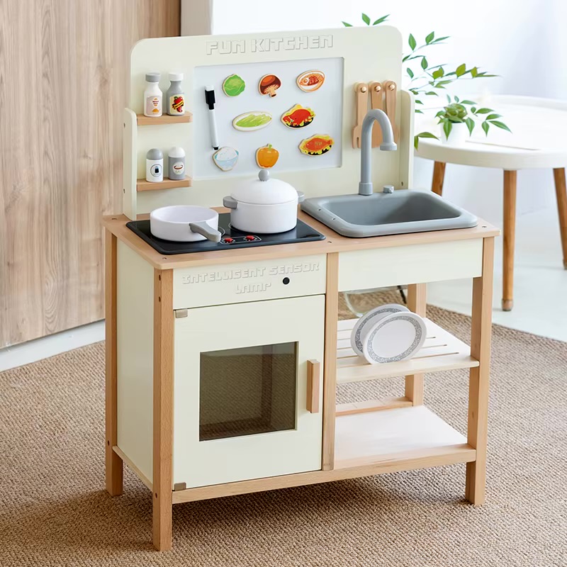 IMG_6402 Wooden Kitchen - Fun Kitchen - White With Real Sink - Image 1