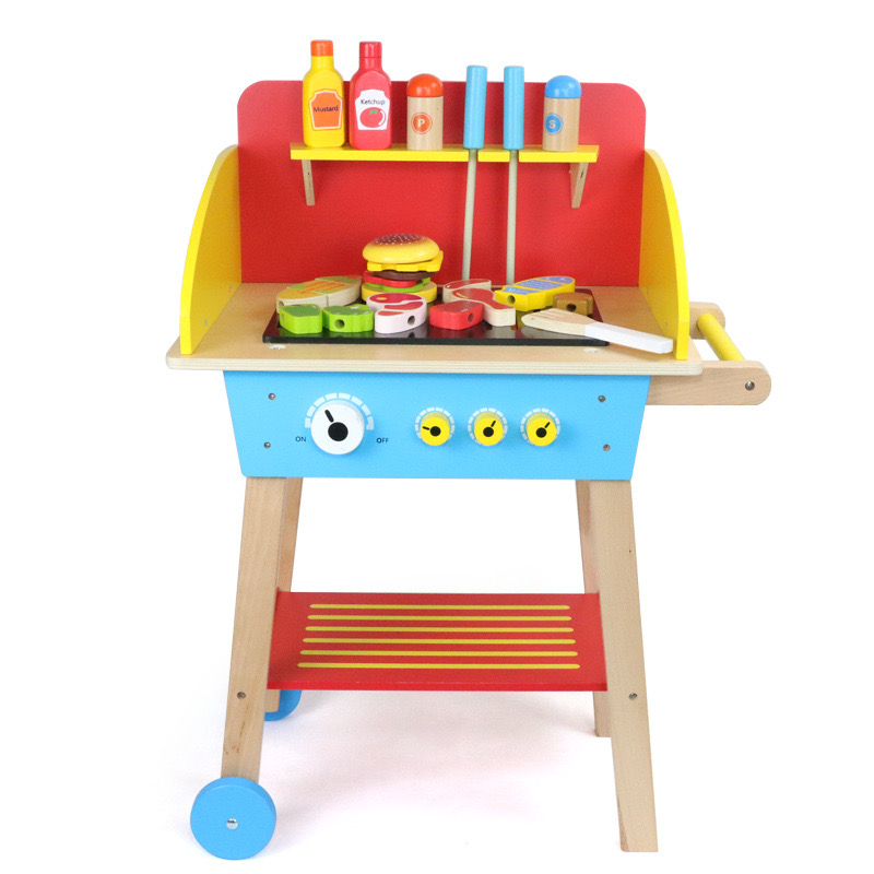 IMG_4919 BBQ - Wooden Stand - Red - Image 1