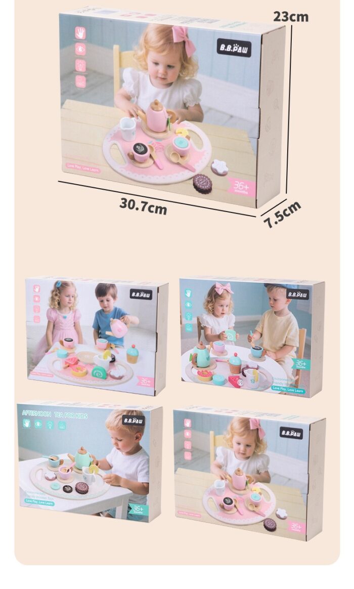 Pink Tea Set - Wooden - Image 3