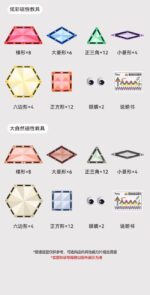 Onshine - Magnetic Geometric Teaching Aid - Earth Color 48 pcs - 5 x 5 cm - Image 4