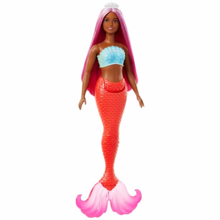 Barbie Mermaid Doll With Magenta Hair, Tropical Red Tail And Headband Accessory - Image 2