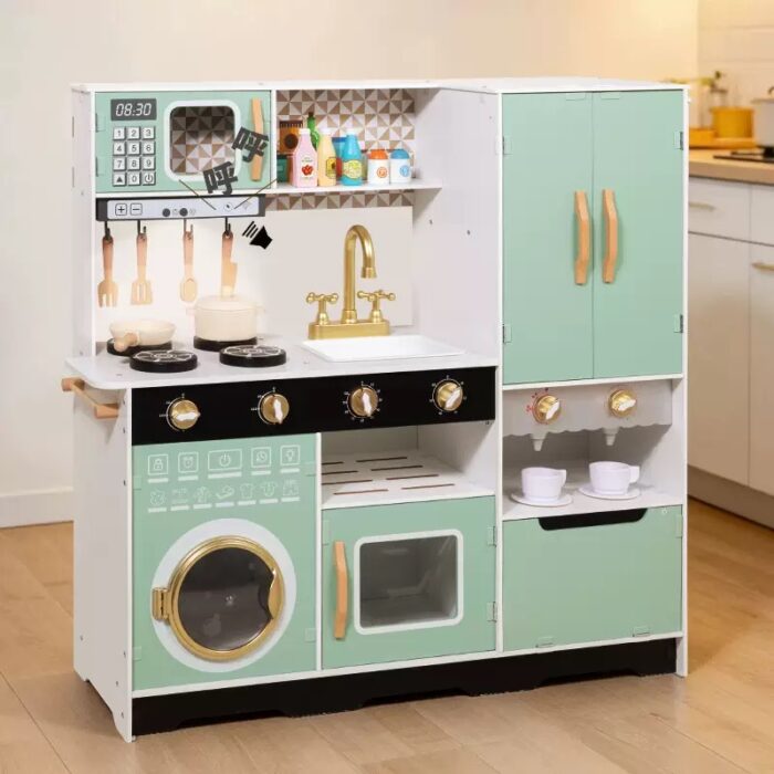 Wooden Kitchen - Green With Laundry - Image 2