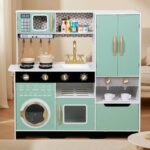 Wooden Kitchen - Green With Laundry