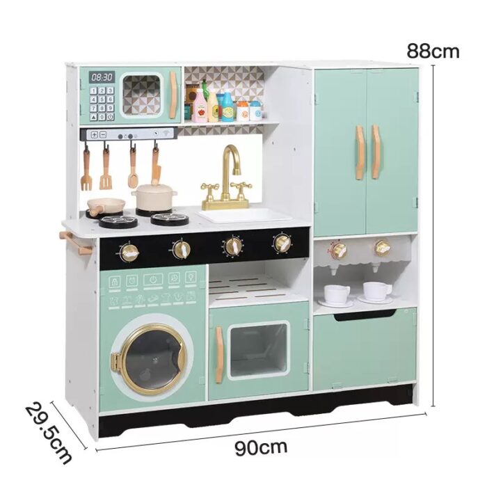 Wooden Kitchen - Green With Laundry - Image 3
