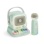 C60 Retro Mini Bluetooth Speaker With Microphone - Lime Green