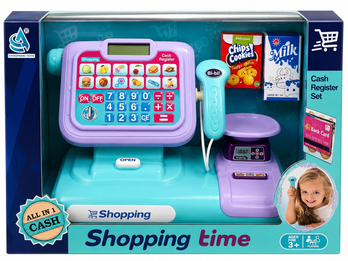 44df7fa3-6f78-4fe2-b1eb-d1706953316e Cashier - Shopping Time - Frozen Blue & Purple - With Microphone - Image 1