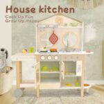 Wooden Kitchen With Side Ice Cream - White