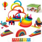 Montessori Rainbow Building Blocks - Wooden