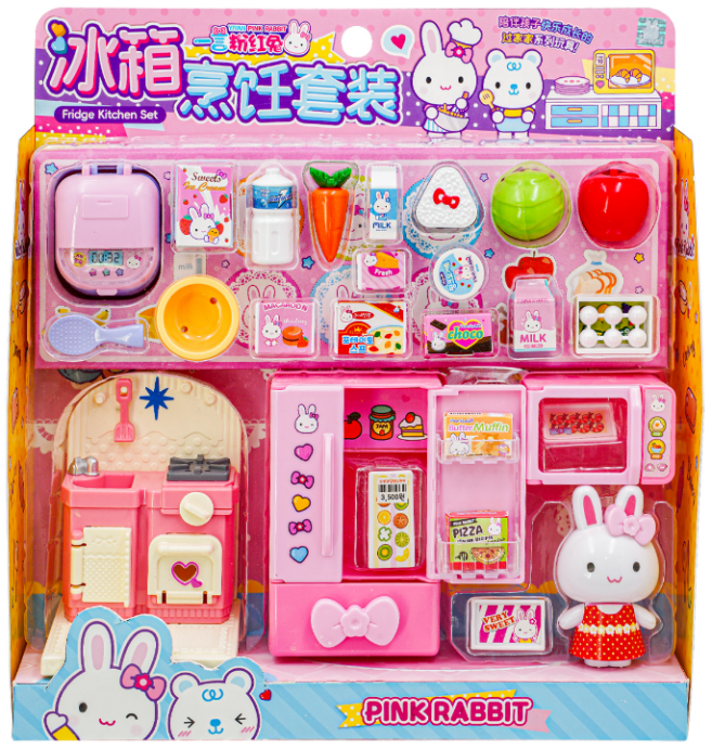 IMG_5750 Pink Rabbit Fridge Kitchen Set - Image 1
