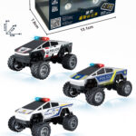 R/C Trasped Alloy Tesla Police Cyber Truck 1:64