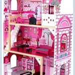 Wooden Doll House - 3 Story Fuchsia