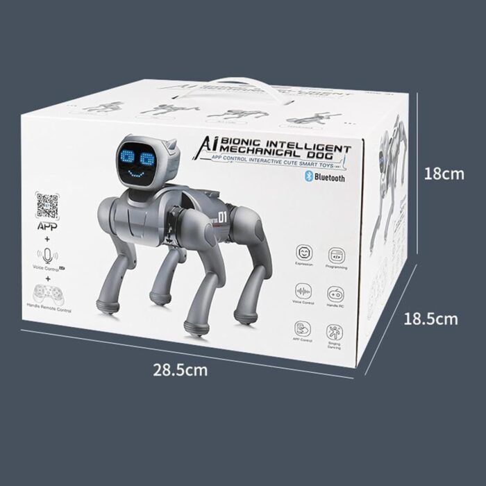 AI Bionic Intelligent Mechanical Dog - Silver - Image 3
