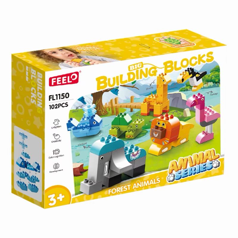 afbd4db1-b06d-49e4-965c-b6918733d98b Feelo Building Blocks - Forest Animals 102 Pcs - Image 1