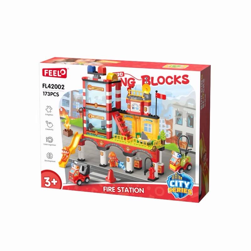d72c3c4d-fce3-46fd-ab2f-b80a5f1888fb (1) Feelo Building Blocks - Fire Station 183 Pcs - Image 1