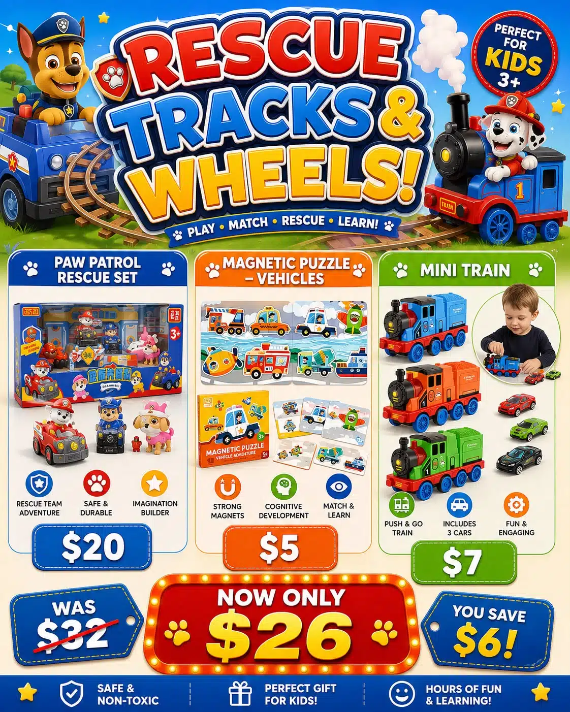Rescue, Tracks & Wheels Bundle - Image 1