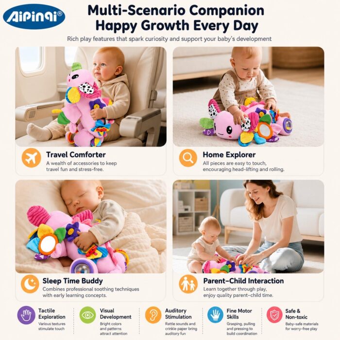 Aipinqi Soft Baby Sensory Axolotl For Tummy Time - Image 2