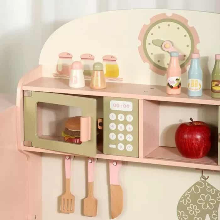 Wooden Kitchen - One Elephant Pastel Pink & Green Refrigerator Kitchen - Image 6