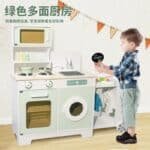 Wooden Kitchen - Green Multi-functional Kitchen With Integrated Laundry & Ironing Station