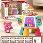 Multifunctional Toddler Activity Cube & Learning Table - Rotating Treasure Chest