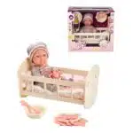 Baby Doll With Baby Bed & Accessories - 9 Inch - Wanderlong